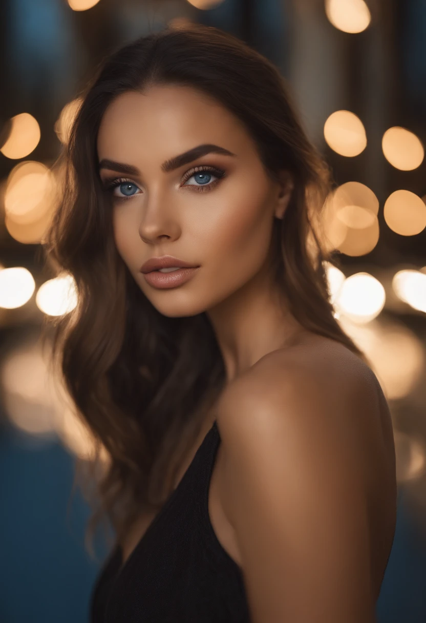 Femme arafed avec de gros seins, fille sexy aux yeux verts, Portrait Sophie Mudd, cheveux bruns et grands yeux, selfie of a young woman, Yeux de chambre, Violet Myers, sans maquillage, maquillage naturel, looking straight at camera, Visage avec Artgram, Maquillage subtil, Superbe photo du corps entier, piercing green eyes, Bel angle, fille mignonne, Image du corps entier, corps entier, Prise de vue du corps entier, brunette goddess, High detail, sexy pose, night club, parti, amusement
