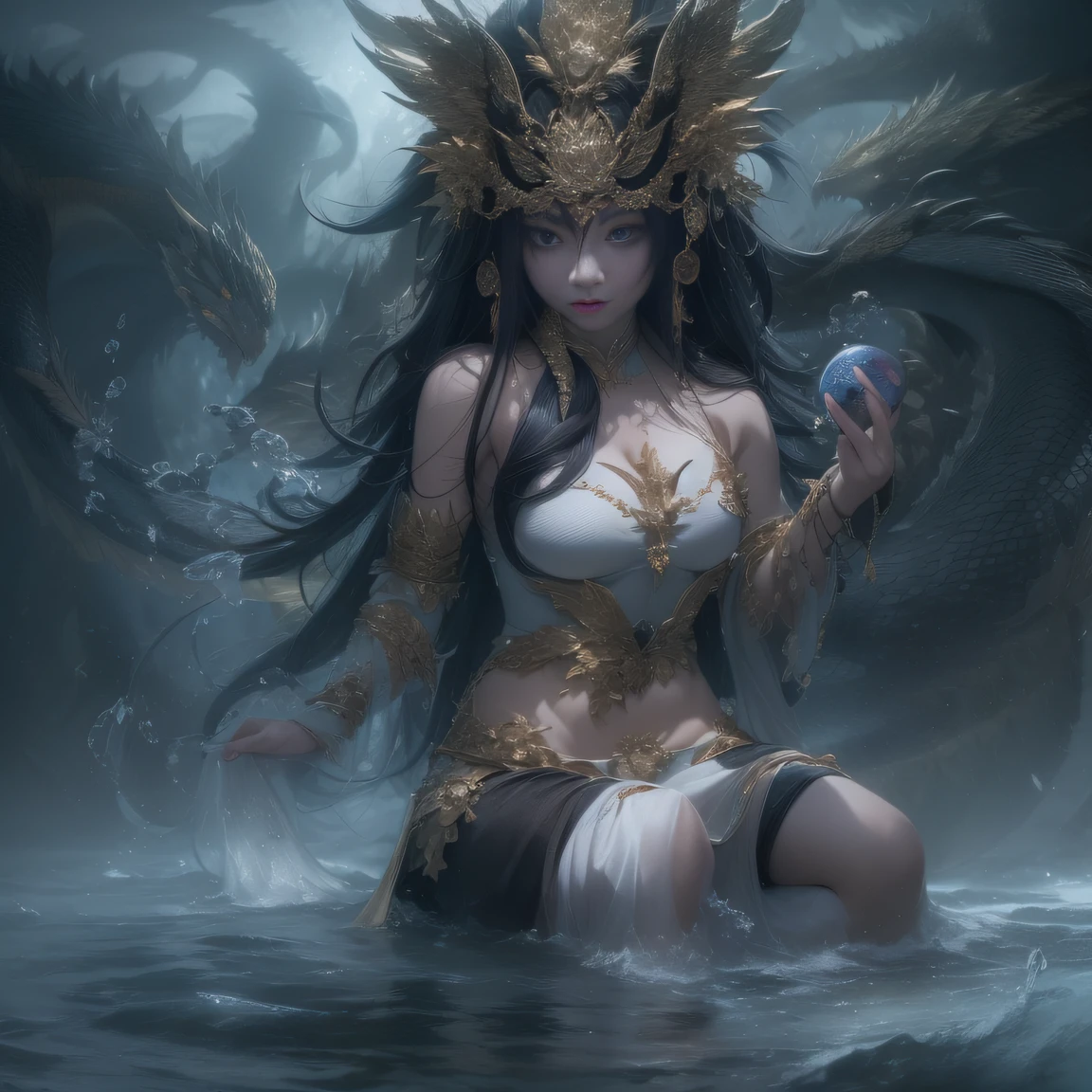 full body,(tmasterpiece,top Quority,best qualtiy,offcial art,Beauty and aesthetics:1.2),(1girl),Extremely detailed,(s fractal art:1.1),ancient wind,extremely colorful,Most detailed,(masterpiece), best quality, expressive eyes, perfect face,{(1 woman showing vagina, wet pussy, vaginal, beautiful girl slight smile, flirty smile)}, perfect caucasian face,(masterpiece), best quality, expressive eyes, perfect face,((masterpiece)),((best quality)),((HD)),((extremely detailed)),((cinematic lighting)),((detailed)),((perfect face)), expressive eyes, dark skin,((tribal teen)),(beautiful nose),(earrings),(black choker),(long black hair),(blunt bangs),(black eyes),(sharp eyes),(thick eyelashes) ,((completely nude)), ((nipples)),(cute bottom lip), (jungle background),(tribal body tattoos), full body,girl seen from below, wet skin, tattoo mandala and flowers, interior of ancient temple flooded with water, night light, interior of ancient temple flooded with water, tattoos of mandala and flowers on bare skin, girl sitting on pedestal showing vagina, girl sitting on wall with thighs apart showing the vagina, illuminated face, radiant face with areola, feet submerged in transparent water,floating antique clock, lamp, lantern, night sky with storm, full moon, extremely soft and fluid paint, 3D liquid paint, 3D fractals,splash effect, sea, fluid, 3D fractals, dreamy glow, oil painting with strong strokes, dripping paint, night sky with storm, floating antique clock, lamp, lantern, nfsw, Caucasian girl, detailed background, detailed face , realistic face, overexposure, {{hyperrealistic}}, full body, love, devotion, beautiful lighting, warm lighting, cinematic shot, depth of field, iridescent, illustration, light smile, closed mouth, no panties, no bra, vagina a the view, slight smile, mischievous look, flirtatious look, flirtatious smile,(nsfw:1.5),