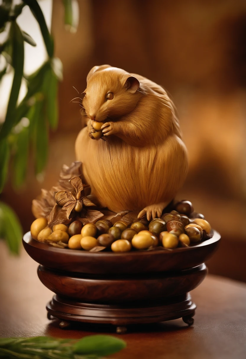 Olive pit carving,Stunning carving,A masterpiece,Works of masters,Rats count money