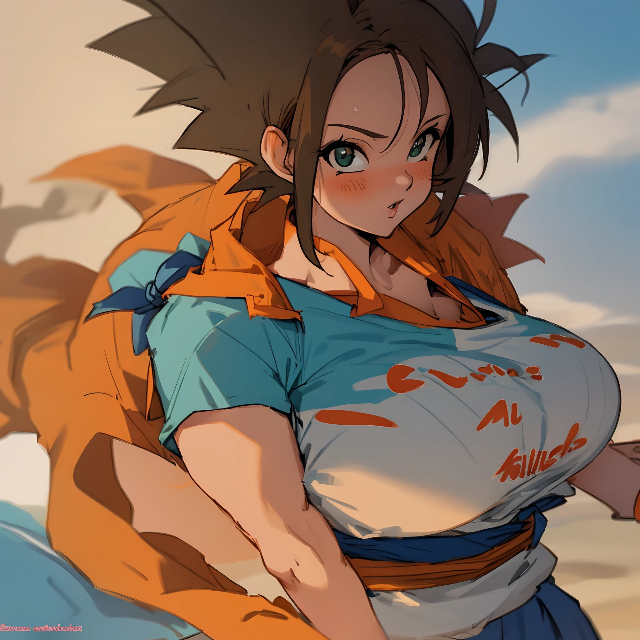 masterpiece, Highest quality, Unreal Engine, Super Resolution, Very detailed,
Beautiful woman, May, alone, blunt bangs, bangs, Long black hair, Vivid expression, Healthy Body, Beautifully detailed sweat glands, Smooth skin texture, Carefully drawn, Military rubber suit,
(humidity:1.2), Beautiful Eyes, (Attractive face:1.2), (Beautiful Skin), (Big Breasts), Puffy nipples, (Sticky with sweat), In a dynamic pose,
In the world of Dragon Ball, Outdoor, In a desert oasis