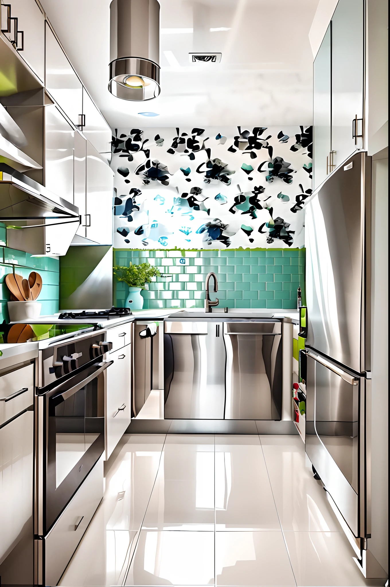 light blue kitchen wall tiles