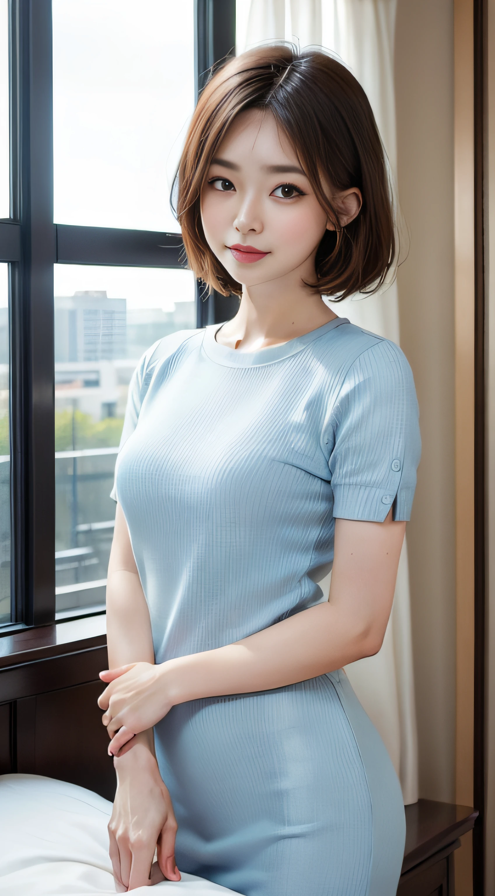 light blue T-shirt