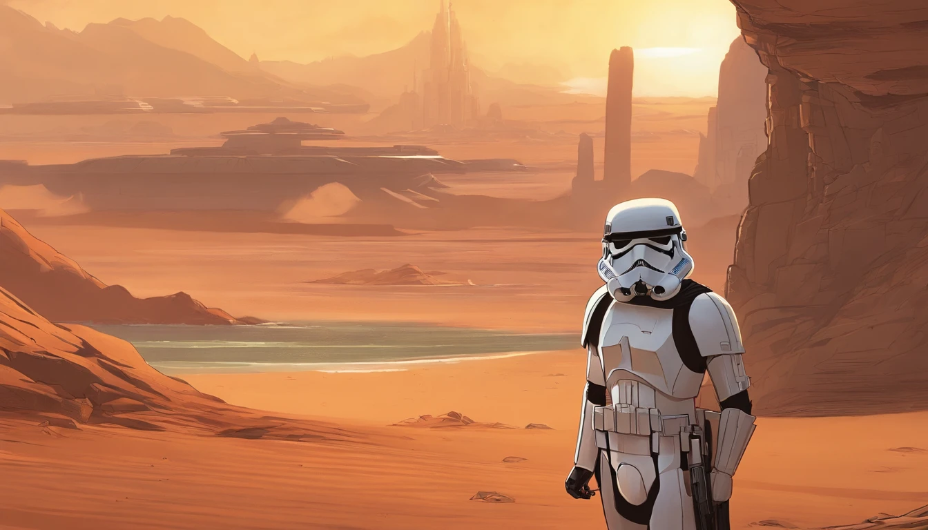 extreme close up portrait, Imperial Stormtrooper, Planet Tatooine, concept art by Magalie Villeneuve, trending on cg society, antipodeans, reimagined by industrial light and magic, filmstill """Star Wars""": The Old Republic", concept art by Ralph McQuarrie