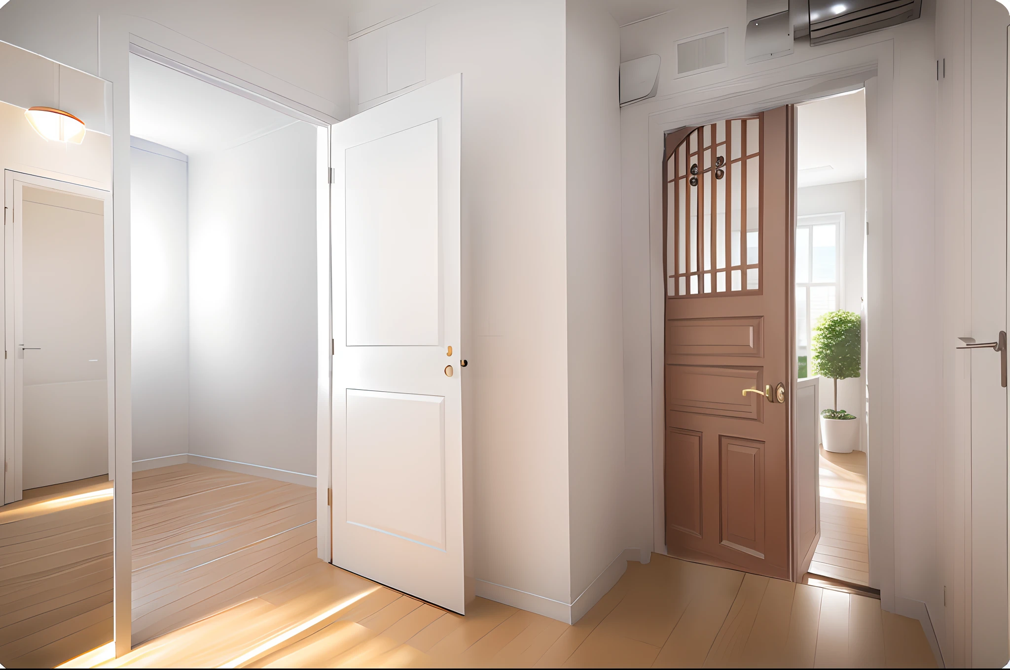 closed brown colored front door