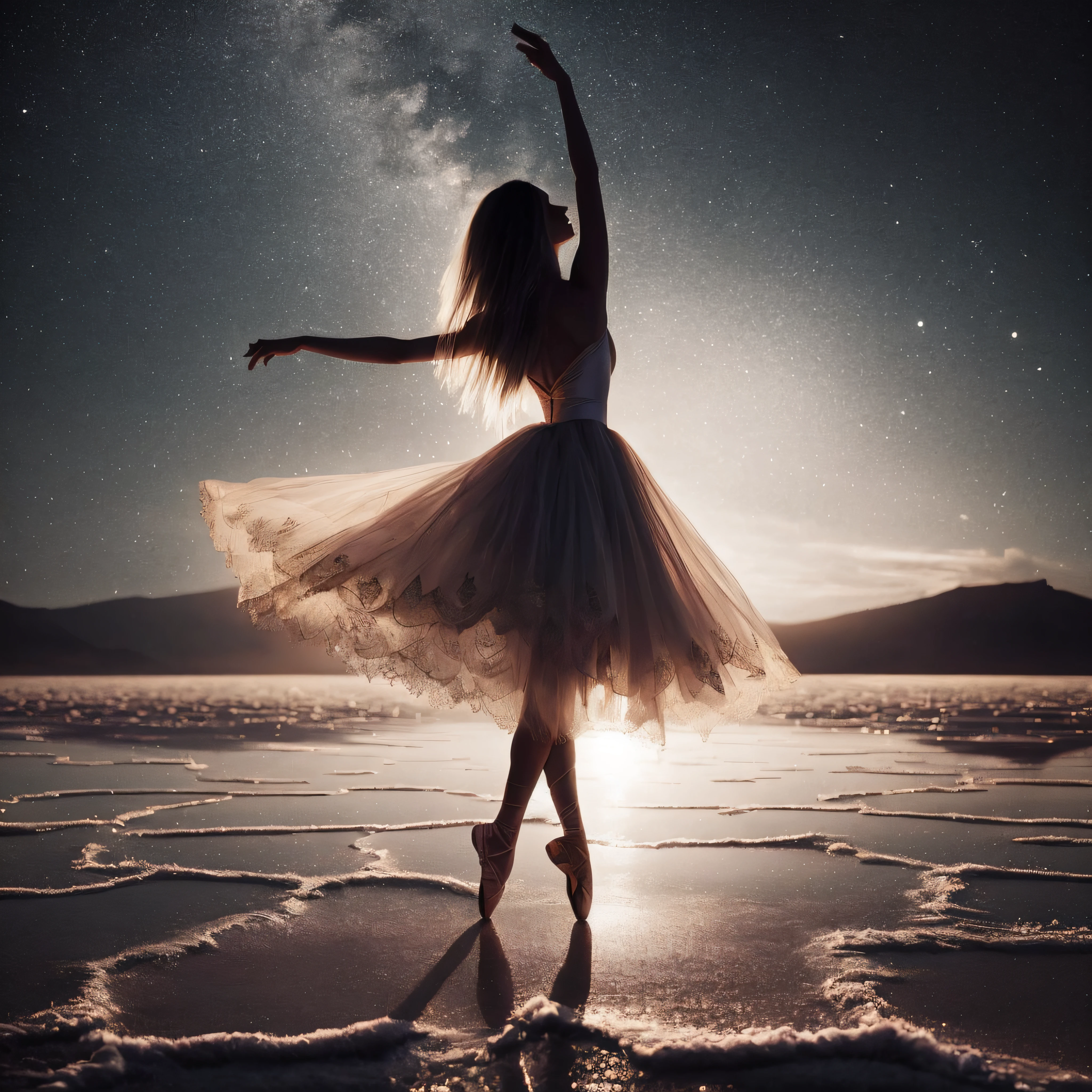 Alafed woman in tutu dancing on beach at night, Dancing gracefully, ballerina, The Aesthetics of Dark Dance Photography, Ballet dancer, dark ballerina, ballet, whirling, she is dancing, ballet pose, prima ballerina, dancer, marc adamus, as though she is dancing, Dancing in front of the fog, Twirling, Dancing gracefully on you, beautiful aesthetic
