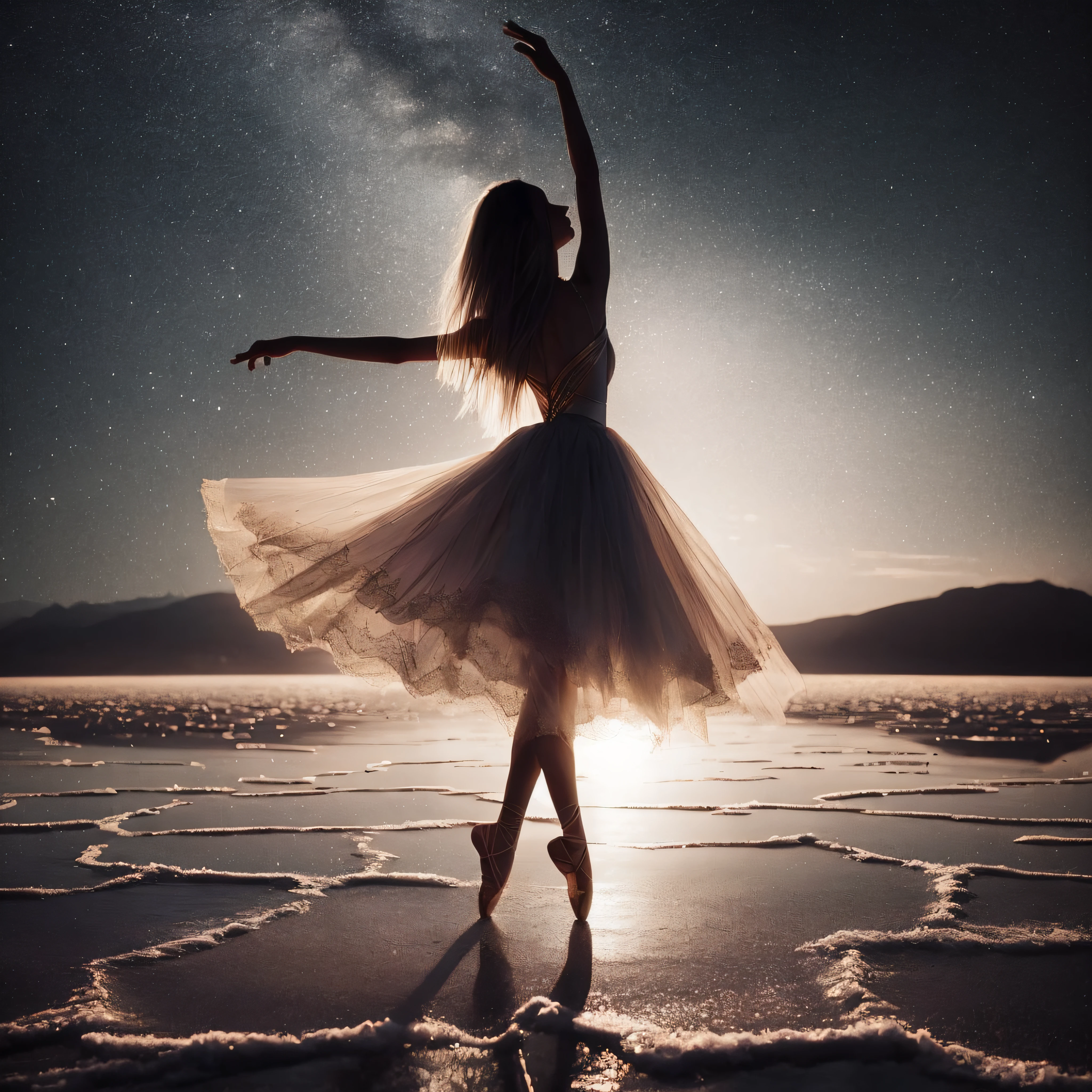 Alafed woman in tutu dancing on beach at night, Dancing gracefully, ballerina, The Aesthetics of Dark Dance Photography, Ballet dancer, dark ballerina, ballet, whirling, she is dancing, ballet pose, prima ballerina, dancer, marc adamus, as though she is dancing, Dancing in front of the fog, Twirling, Dancing gracefully on you, beautiful aesthetic