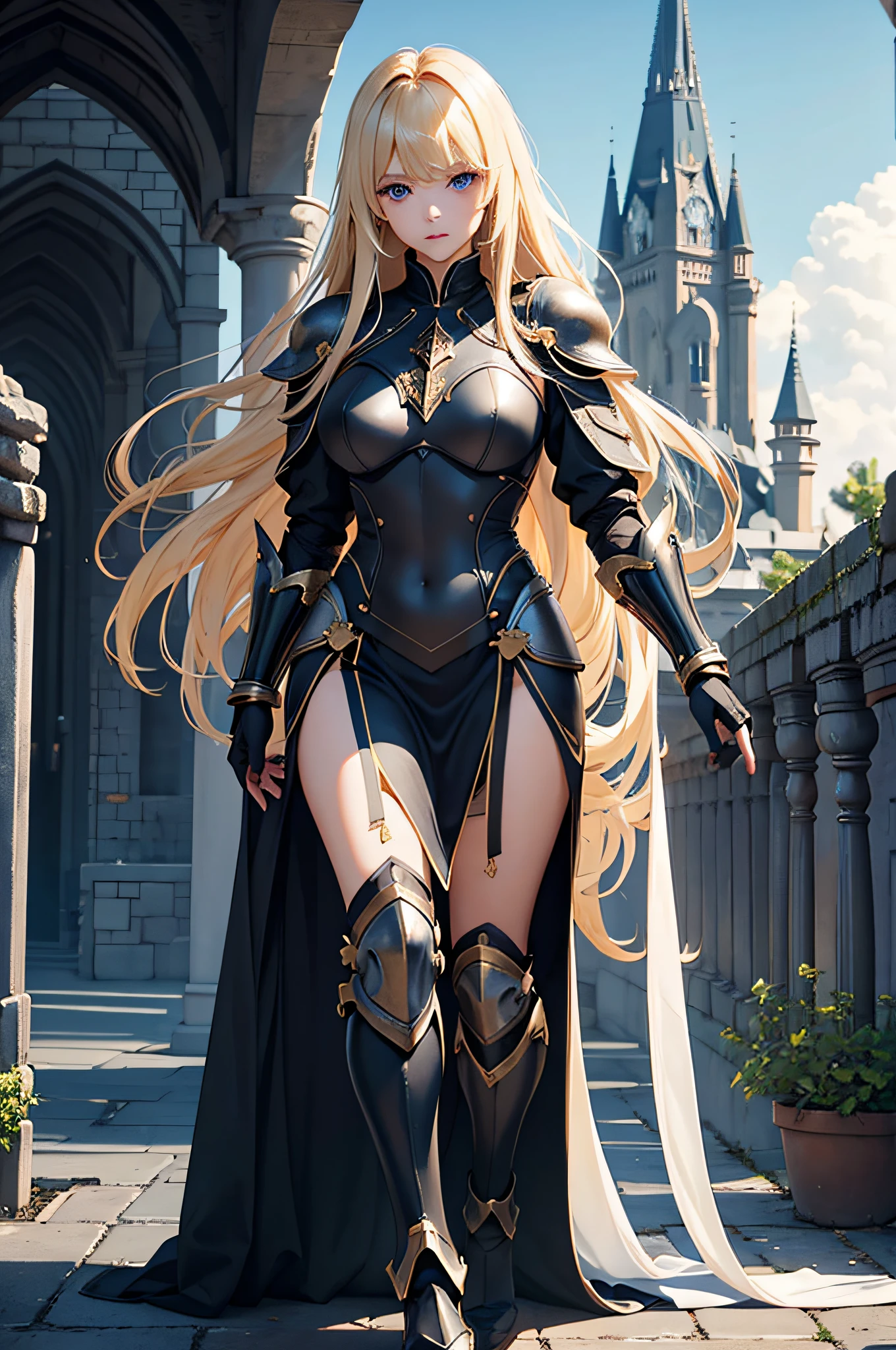 Full-body portrait,Girl,armor,Big Breasts,sexy,Long Hair,