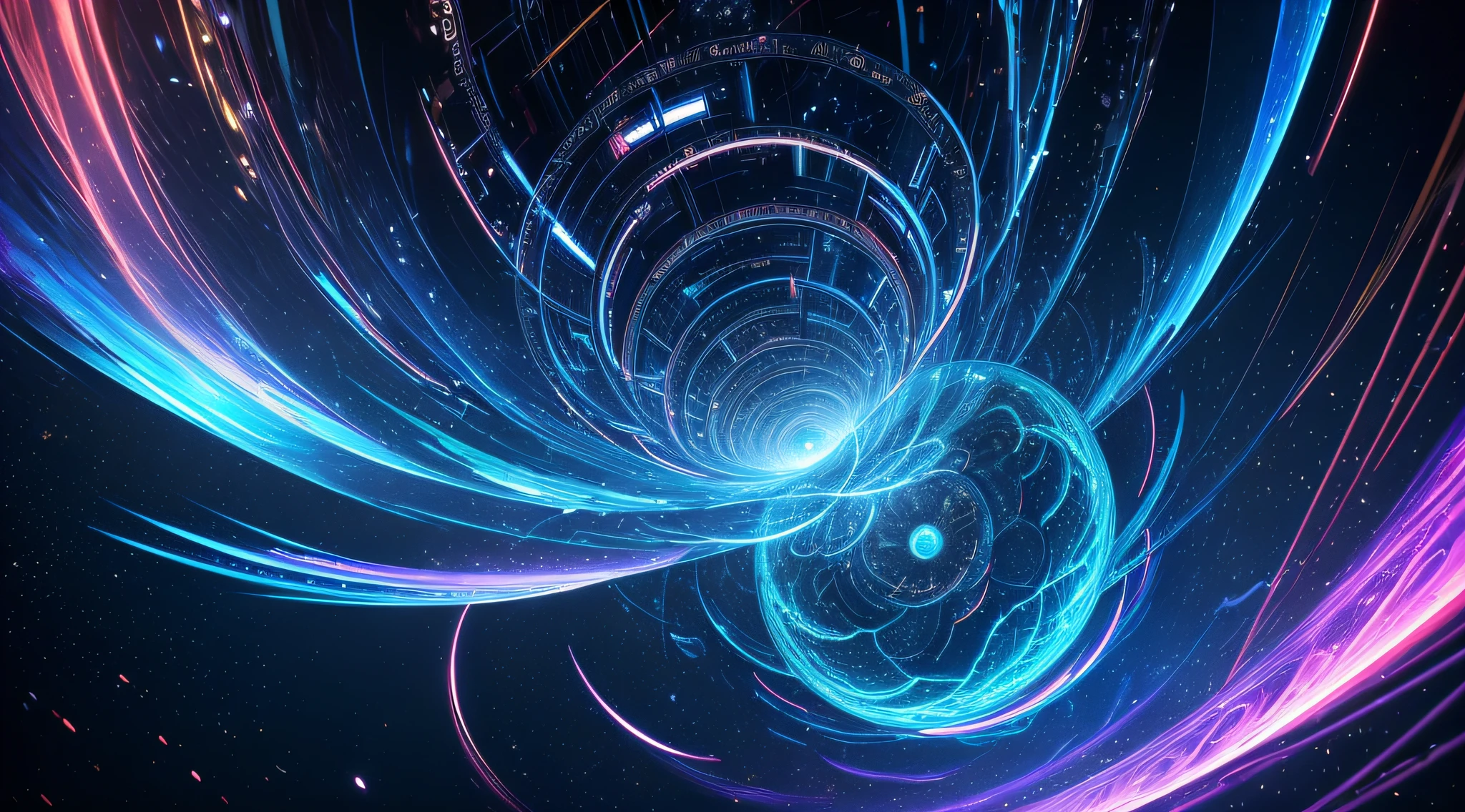(best quality,highres,masterpiece:1.2),ultra-detailed,realistic,physically-based rendering,extreme detail description,professional,vivid colors,bokeh,temporal anomalies,experiment,Nebula Project,erratically behaving time,mysterious,scientific laboratory,a girl exploring,a clock melting,shattered hourglass,disrupted clock mechanisms,floating numbers,swirling time vortex,interweaving timelines,warped reality,glitching objects,distorted space-time,light bending,quantum mechanics,unstable temporal continuum,sparkling time particles,crackling energy,electric blue hues,luminous shimmering rays,ethereal glow,mystical atmosphere