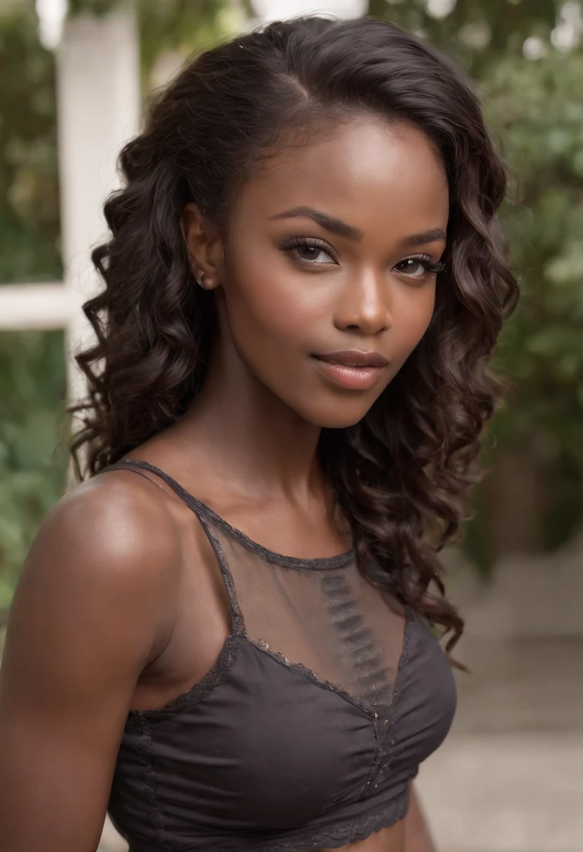 ((Dark African skin, Very deep ebony skin)), ((Its beauty is undeniable)), ((Excited cute face)), ((Hyper detailed perfect eyes,)), ((Pose mignonne)), ((Langue sortie)), (( )), , (( Tight mesh shirt, shorts courts )), ((African long curly hair afro ponytail,)), (( peau)), ((debout, Vue de face)), ((Touching her purse in a  pose)), ((dehors, Ville publique)), Sharp Focus CGI, photoreallistic, High detail, Realstic, Masterpiece, absurdes, Best quality, Hdr, High quality, high-definition, Extremely detailed, 8k wallpaper, Intricate details, 8K UHD, Full-HD, (photo realist:1.2), contraste, intense illumination, lighting cinematic, natural lighting, hard light, contre-jour, Illumination globale, occlusion ambiante