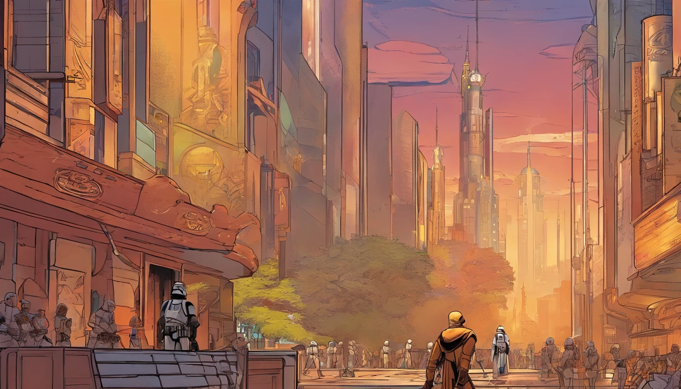 extreme close up portrait, Imperial Stormtrooper, comes to a busy street, the city, Planet Tatooine, concept art by Magalie Villeneuve, trending on cg society, antipodeans, reimagined by industrial light and magic, filmstill """"Star Wars"""": The Old Republic", concept art by Ralph McQuarrie