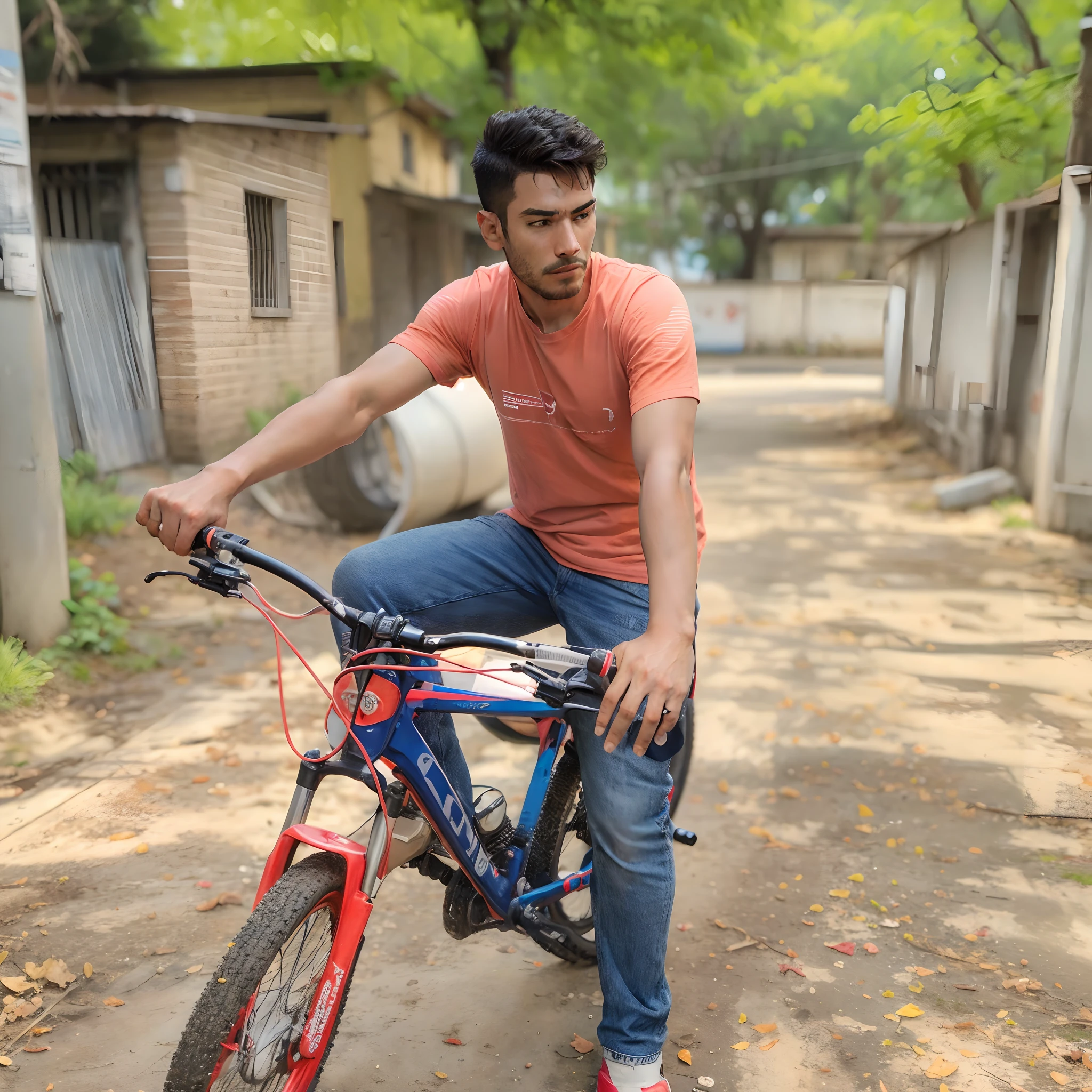 Background studing helicopter,change ecpensive shirt,ride a Ducati,