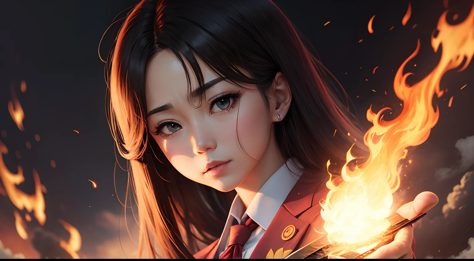 politician、Anime style、Burning