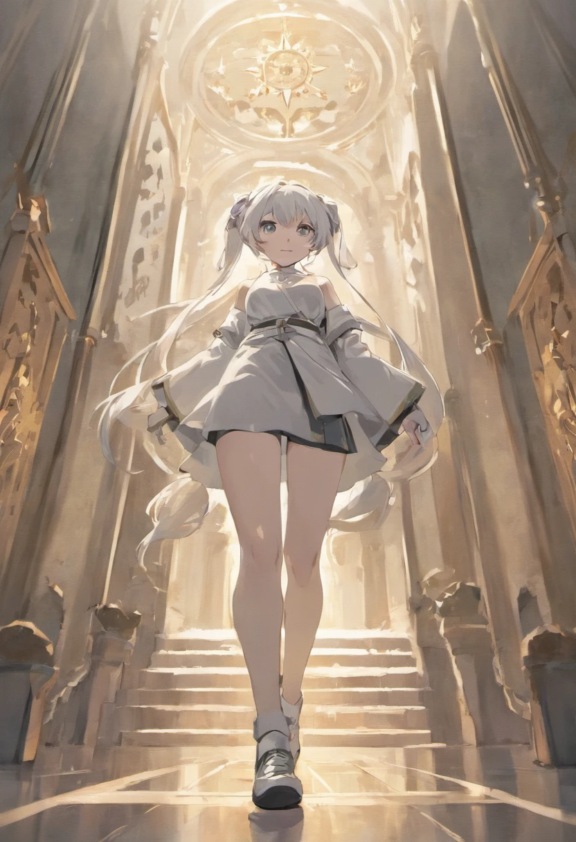 Petite, white hair, white hair, light blue eyes, fair skin, long eyelashes, bangs, waist-length hair, wedding dress, girl, (((upskirt))), revealing underwear, thong, cleavage, big breasts, super Long hair, bdsm, chains, bondage, elegant girl, pretty girl, rurudo, pixiv, thong, gloves, ((li) ), white clothes