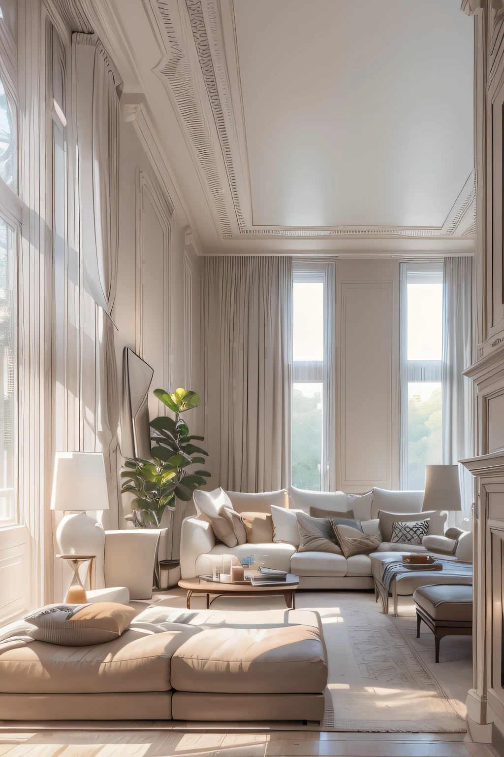 Air conditioning in the living room,Understated luxury