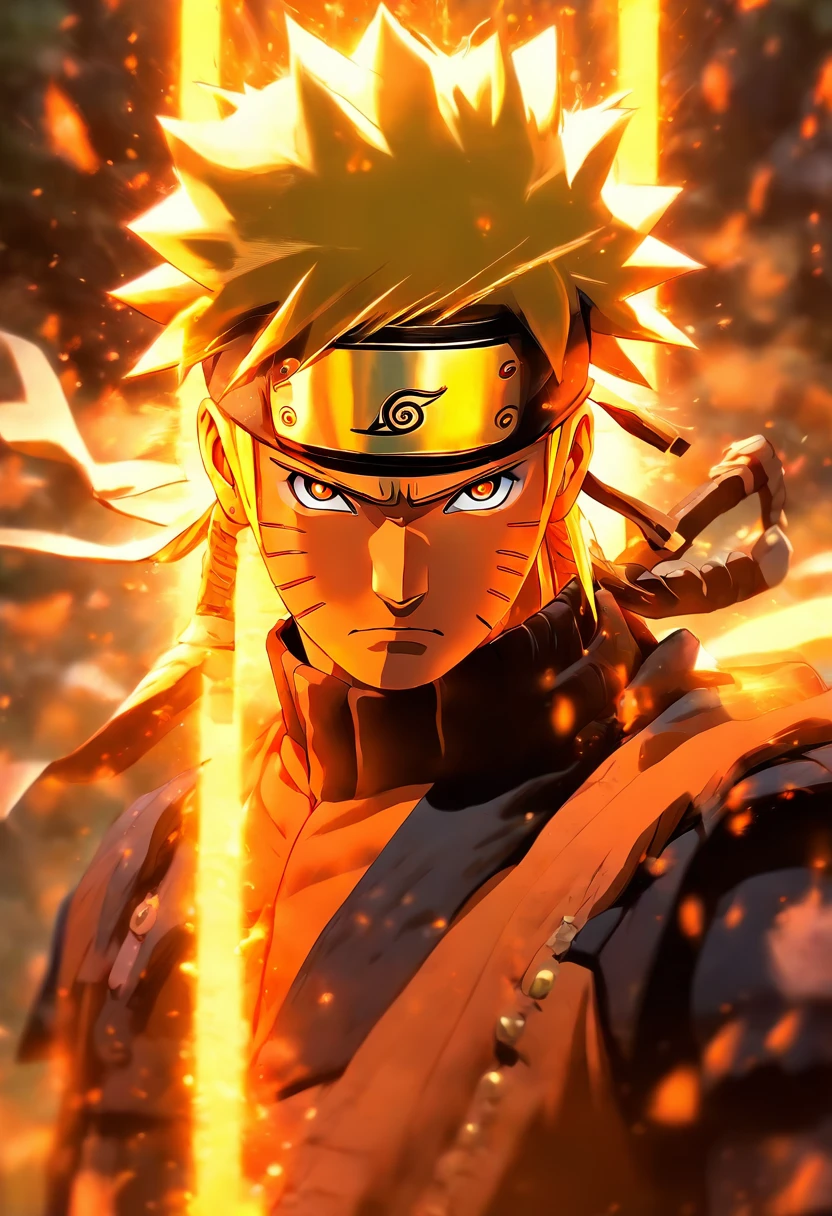 In a breathtaking fusion of cultures, Naruto stands before us, donned in the traditional samurai armor of ancient Japan. The armor, a harmonious blend of vibrant colors and intricate patterns, reflects Naruto's unwavering spirit. The helmet, adorned with fierce, sweeping designs, crowns him with a regal aura, a symbol of his indomitable will. With a stoic and resolute stance, Naruto embodies the essence of a true warrior, his gaze focused and determined. The armor, a testament to his growth and determination, stands as a physical manifestation of his unwavering resolve. Naruto's hand rests confidently upon the hilt of a gleaming blade, ready to draw it with the fluid motion of a true samurai. As the light catches upon the armor's metallic surface, it shimmers with a sense of timeless nobility and strength. In this extraordinary portrayal, Naruto, wearing the traditional samurai armor, prepares himself to face any challenge that comes his way, exemplifying his unyielding commitment to protect his loved ones and uphold justice.
