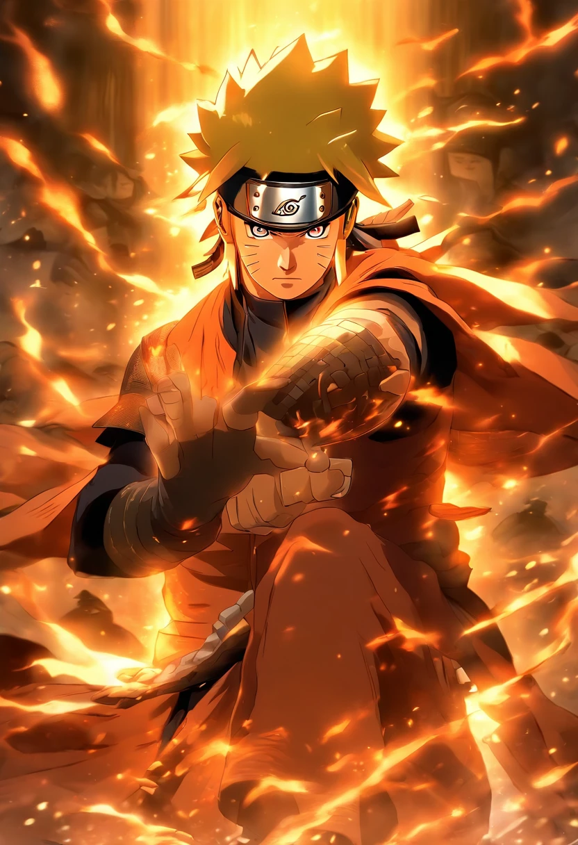In a mesmerizing tribute to ancient warriors, Naruto stands adorned in the enigmatic attire of the ancient samurai. Clad in intricately carved armor, it tells tales of battles long past. The helmet, crowned with a majestic crest, conceals Naruto's face while emanating an air of mystery and reverence. Eyes hidden behind a visor, he stands with an unwavering stance, embodying the honor and discipline of samurai lineage. The armor, etched with symbols of strength and resilience, stands as a testament to Naruto's journey and growth. One hand rests gracefully upon the hilt of a legendary blade, its blade reflecting the light with an ethereal gleam. As the armor's ancient metal catches the sun's rays, it whispers of forgotten legends and the spirits of warriors gone by. In this captivating encounter, Naruto, clad in the ancient samurai armor and helmet, stands prepared to face any adversary with the wisdom and valor of his predecessors, his spirit aflame with the determination to protect all that he holds dear.