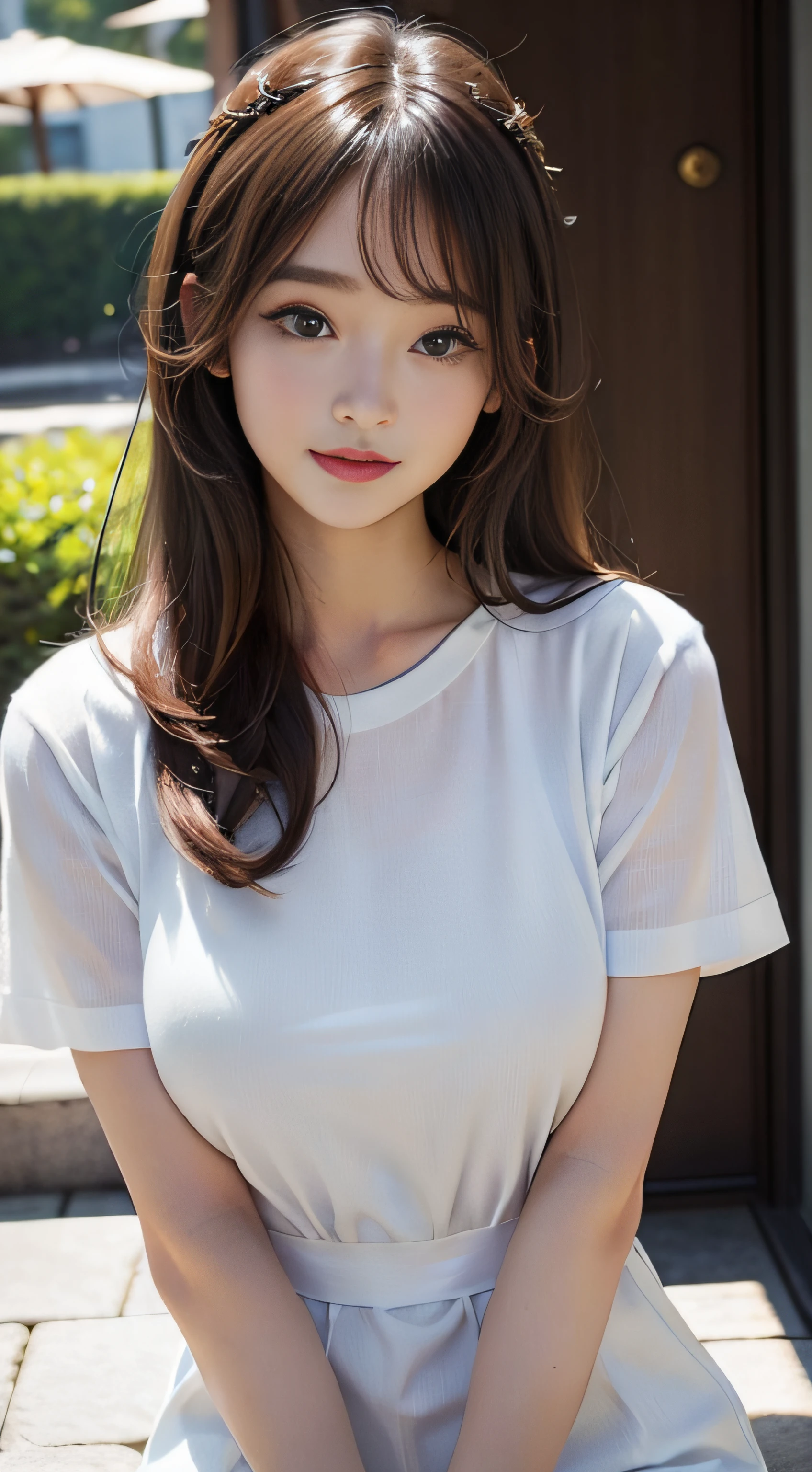ulzzang-6500-v1.1,(RAW Photos:1.2), (Photorealistic), (Genuine:1.4), ((masterpiece)),(Very realistic, High resolution, Detailed face, Beautiful Eyes), Glowing silver hair、blue eyes、Pure beautiful girl、