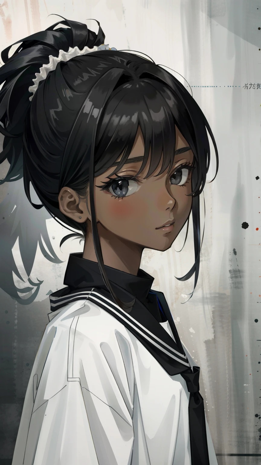 Masterpiece, best quality, high-res, 1 girl, dark skin, black eyes