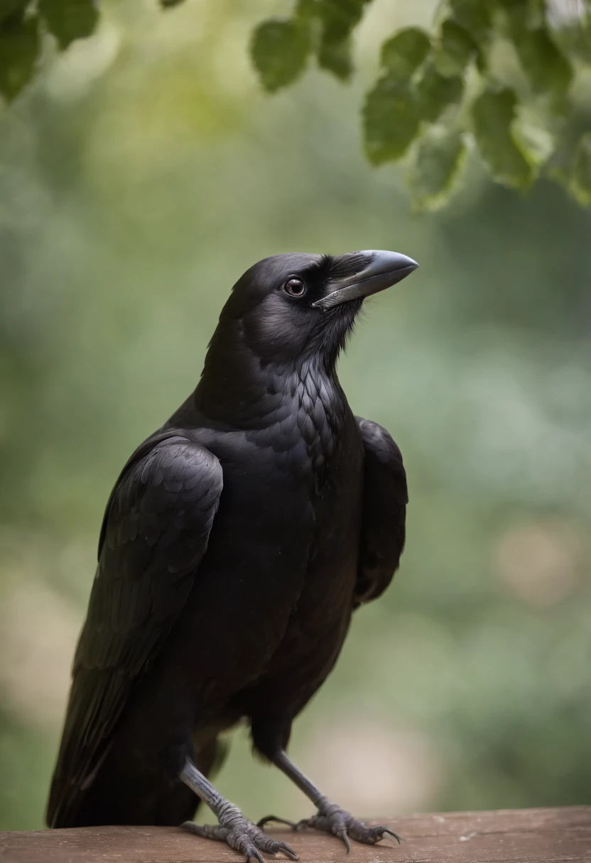 A piece of meat that a crow is chewing、Wild birds、Pecking animals、