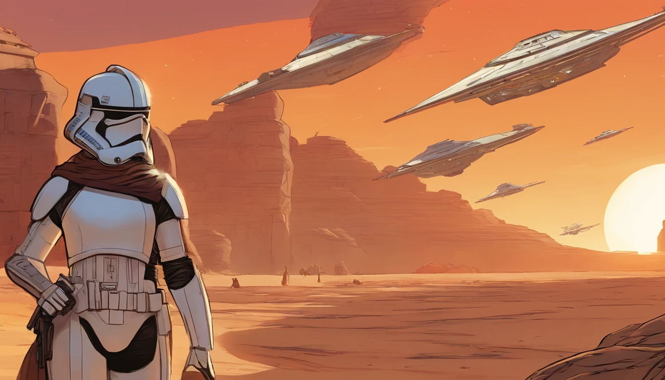 Portrait of a girl close-up, Girl Imperial Stormtrooper, Planet Tatooine, concept art by Magalie Villeneuve, trending on cg society, antipodeans, reimagined by industrial light and magic, filmstill """Star Wars""": The Old Republic", concept art by Ralph McQuarrie