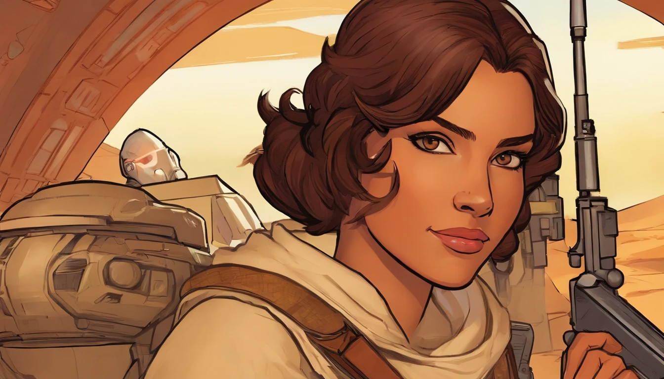 Close-up portrait of a girl, Girl Imperial Stormtrooper, Planet Tatooine, concept art by Magalie Villeneuve, trending on cg society, antipodeans, reimagined by industrial light and magic, filmstill """"Star Wars"""": The Old Republic", concept art by Ralph McQuarrie