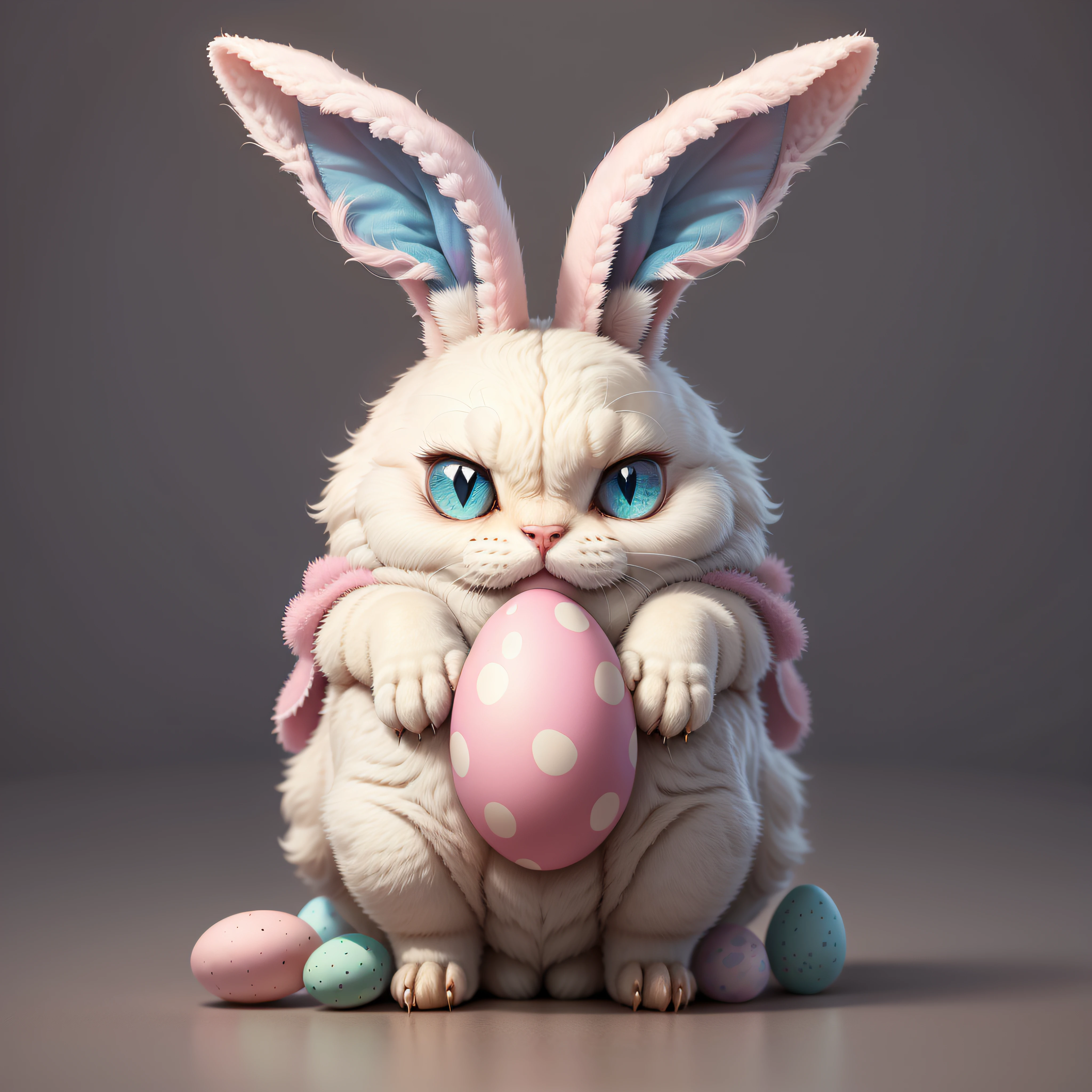 easter egg, (fluffy:0.2), pink, (felinedna:0.5)