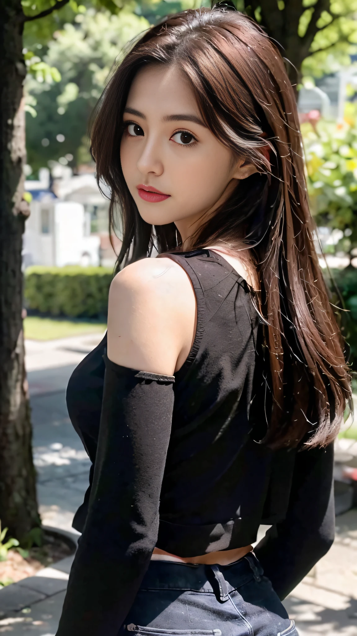 (8K, Photorealsitic, Raw photography, top-quality: 1.3),
(((One girl captured by criminals))), ((Wrists tied with ropes behind the back:1.3)),
rich detail, Perfect image quality,
Dark brown messy hair, Long hair, Dark blue eyes,
dressed casually, off shoulders,
Looking at Viewer, Cowboy Shots,
(((Open-knee))), Spread legs, Naughty look,