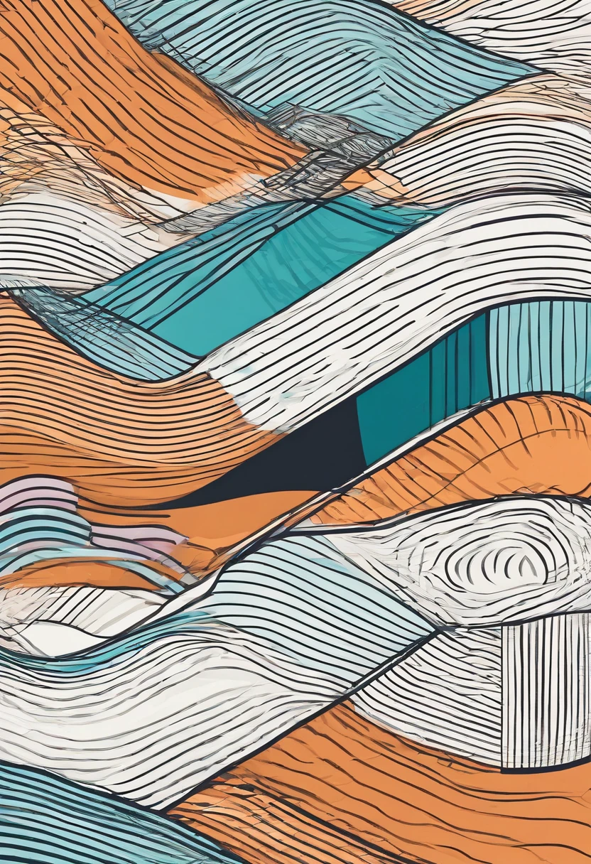 Bunte Linien . Lines that cross each other . Ein linienmuster