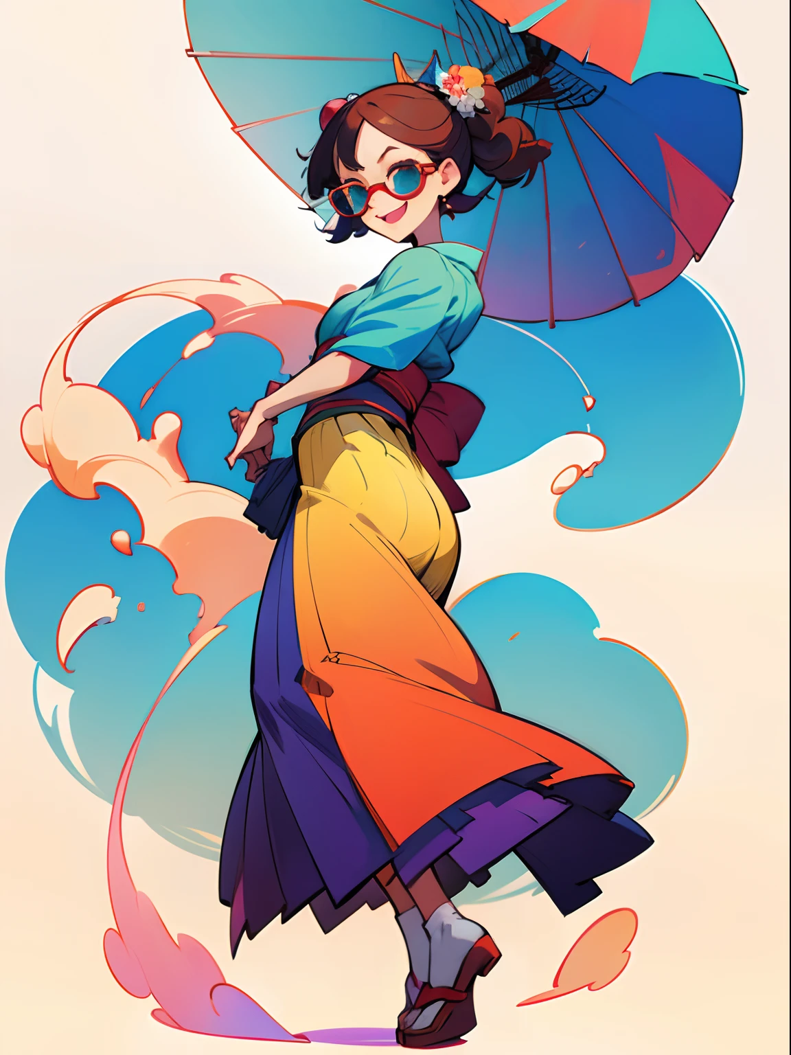 woman wearing the kimono,full body Esbian,full-length shot,Pose with your face thrust forward,Poses that emphasize perspective,funny pose,Rough Smile,Face looking up,masutepiece, Best Quality, Full body shot, No background, White background,Colorful fashion
Full-body pose with a three-dimensional effect, Lively laughter,Photorealistic beautiful woman standing,hyper detailed painting,8k resolution concept art portrait,Cover photo awesome full color,Cinematic, Fancy sunglasses,Wide angle shot