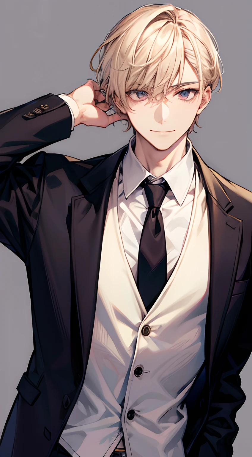 confident facial expression、a smile