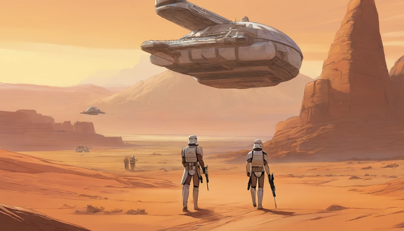close-up portrait, Imperial Stormtrooper, planet Tatooine, concept art by Magalie Villeneuve, trending on cg society, filmstill ""Star Wars"": The Old Republic", concept art by Ralph McQuarrie