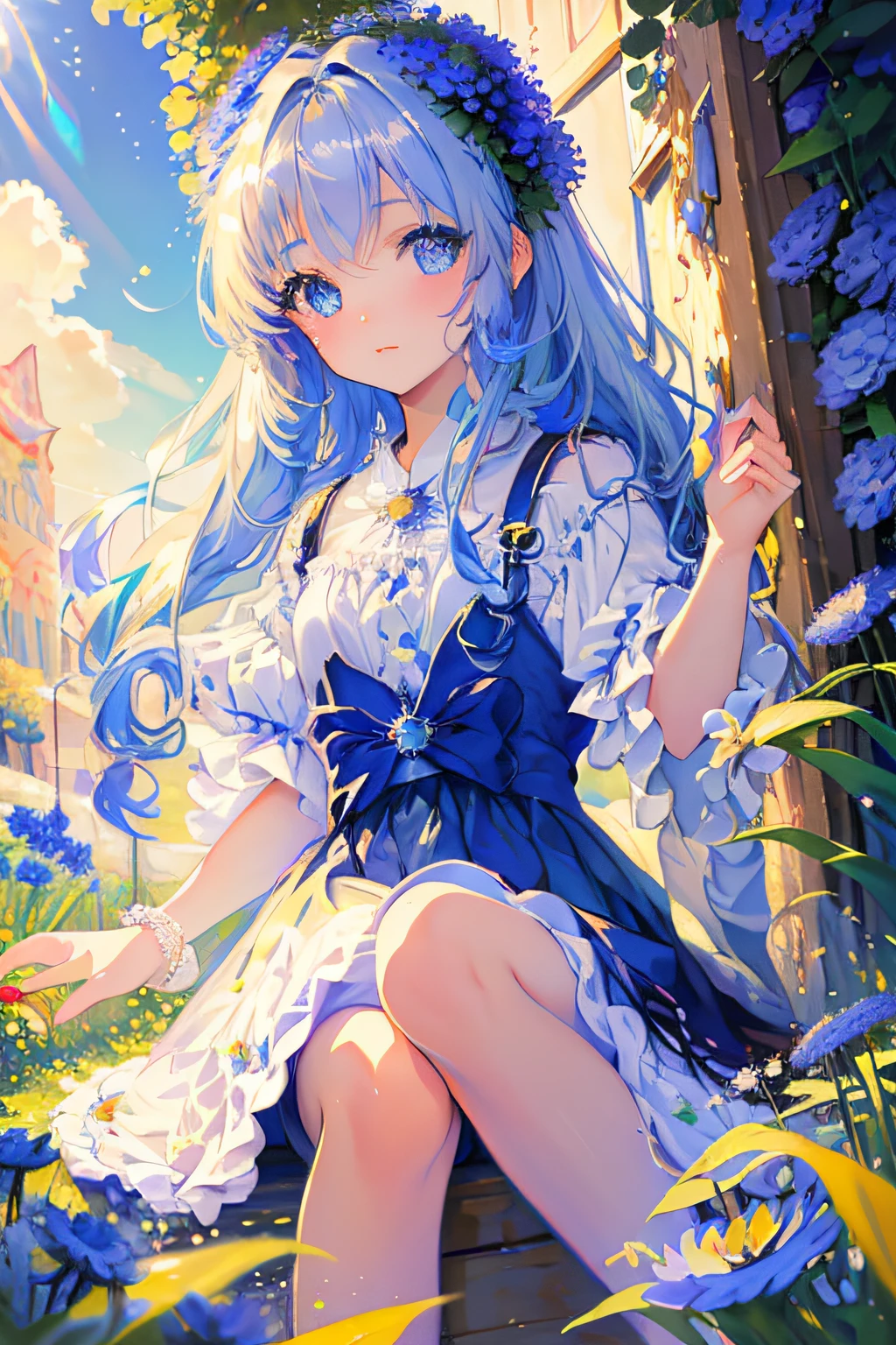 Cornflower art, Dreamy (Petite beautiful detail eye girl. The depth of field in the photo was perfect,and the lens flare added a nice touch. Girl