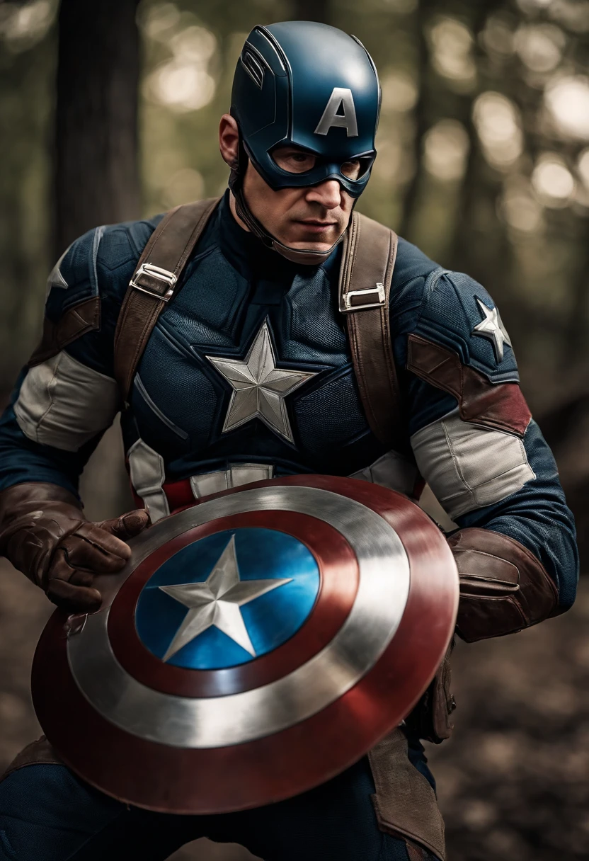 (Captain America) from (Marvel ) photorealism, ultra detailed suit, highly details, 16k, uhd.