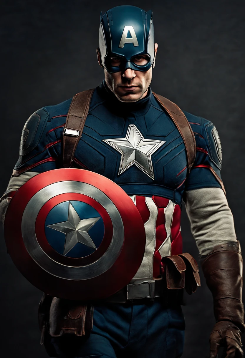 (Captain America) from (Marvel ) photorealism, ultra detailed suit, highly details, 16k, uhd.