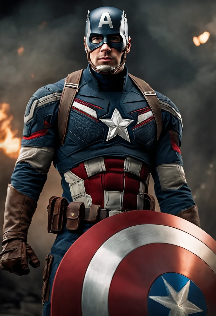 (Captain America) from (Marvel ) photorealism, ultra detailed suit, highly details, 16k, uhd.