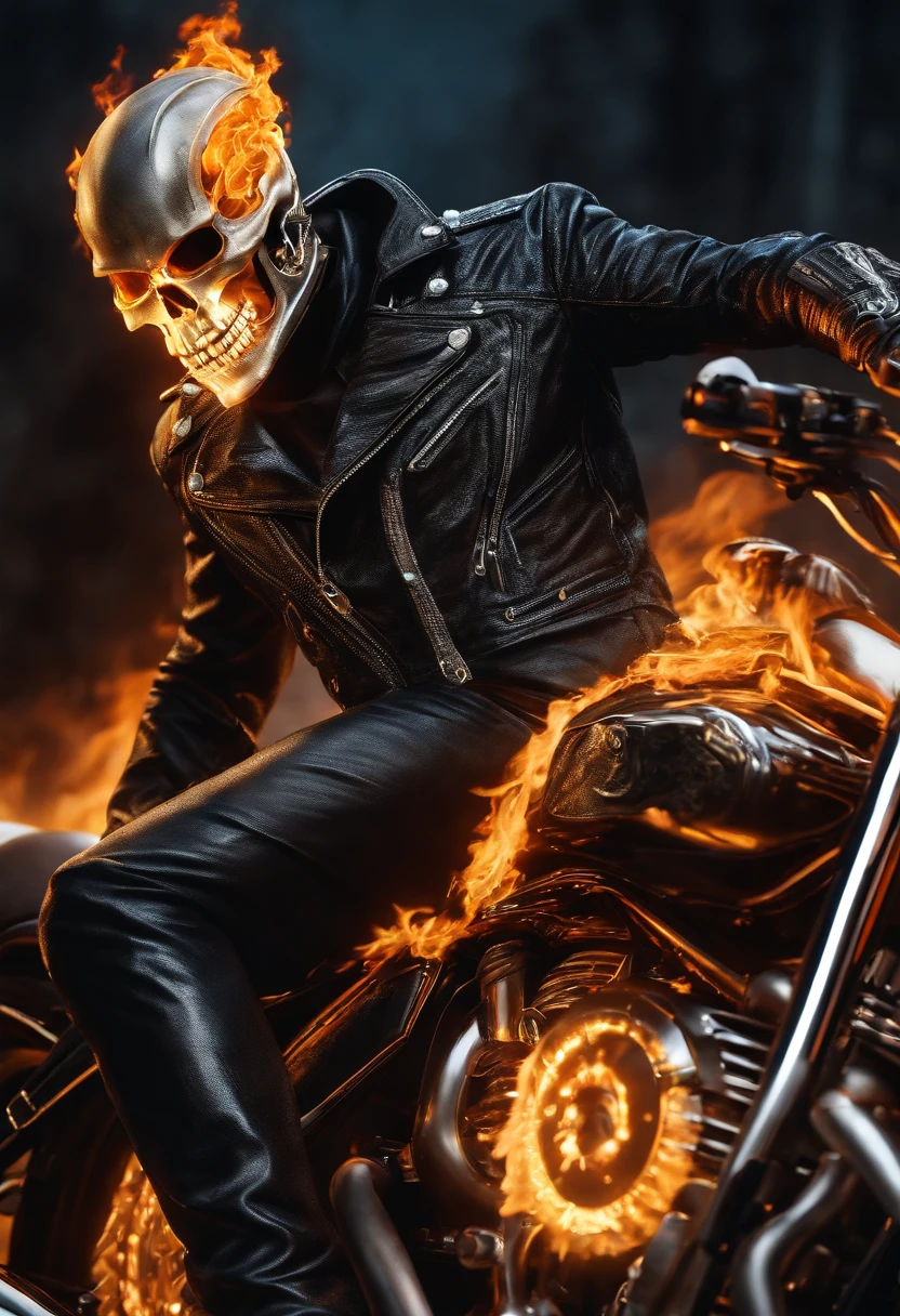 (Ghost rider) from (Dc ) photorealism, ultra detailed suit, highly details, 16k, uhd.