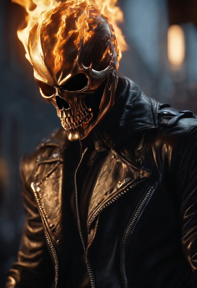 (Ghost rider) from (Dc ) photorealism, ultra detailed suit, highly details, 16k, uhd.