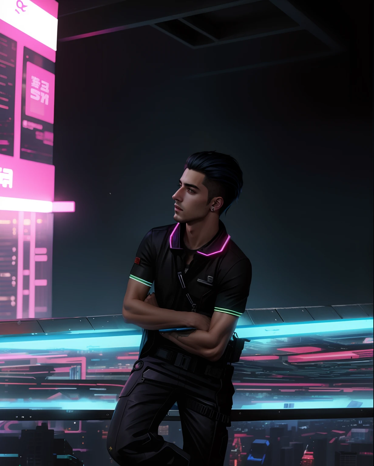 Change background, cyberpunk, realistic, handsome boy, realistic, face