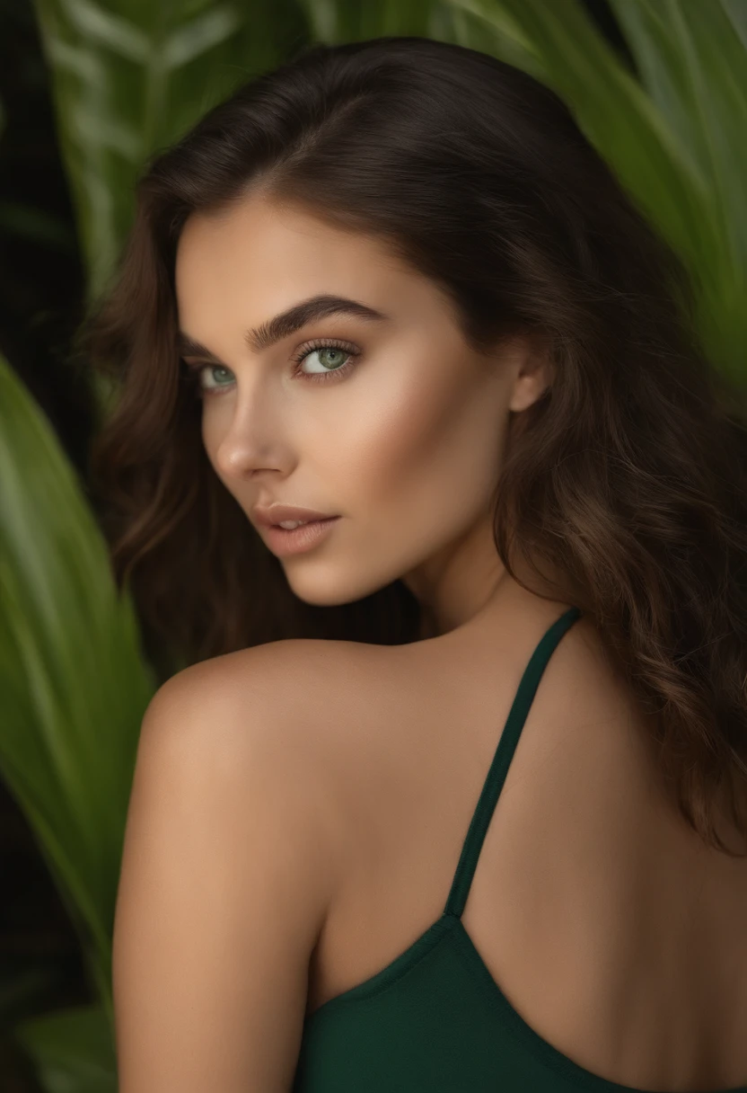 fille sexy aux yeux verts, Portrait Sophie Mudd, cheveux bruns et grands yeux, sans maquillage, maquillage naturel, looking straight at camera, Visage avec Artgram, Maquillage subtil, Superbe photo du corps entier, piercing green eyes, Bel angle, fille mignonne, Image du corps entier, corps entier, Prise de vue du corps entier, brunette goddess, High detail, sexy pose, 25ans