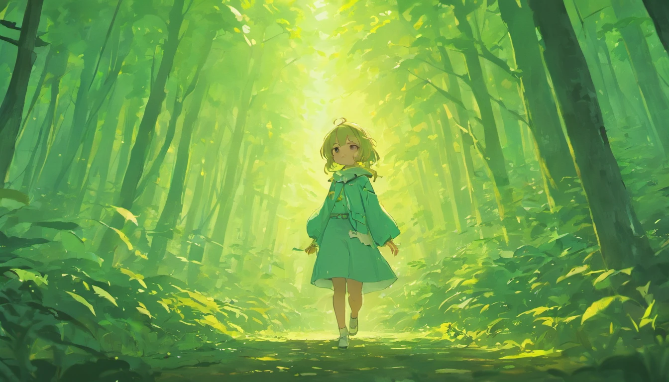Ancient forest, Presents extremely refined and high-quality digital painting techniques, Reach 8K resolution. The artwork has garnered attention on ArtStation for its prominent focus, Rich light variations, and a very complex and detailed central composition. Inspired by artists such as Lois van Baarle (loish), Ilya Kuvshinov, and Studio Ghibli, The style of the site presents a chibi kawaii aesthetic,It has a soft watercolor-like tone.