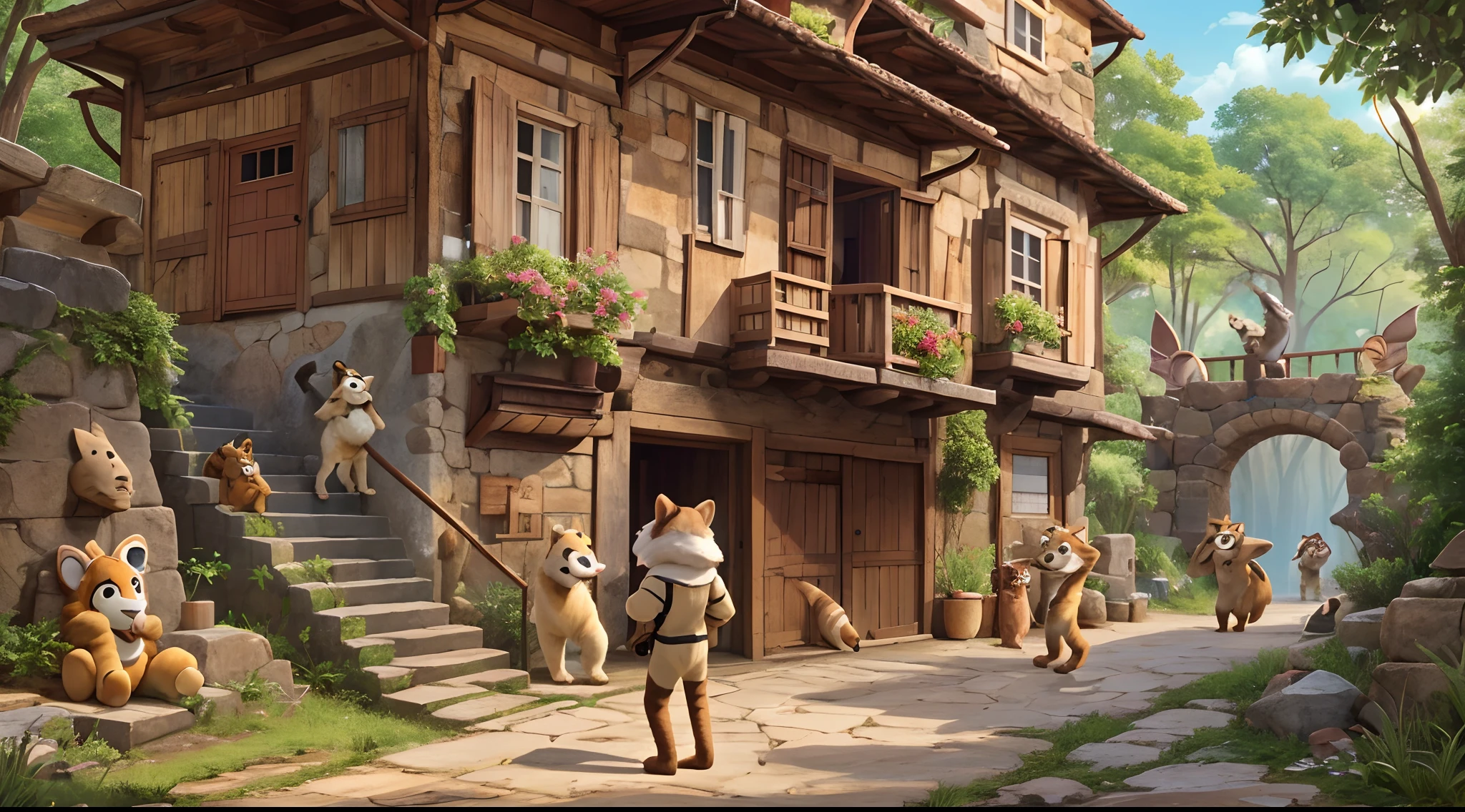 super high resolution, detailed background, World Heritage Site, 6+boys, 6+girls, Happy, joyful, absurdres(Photos of solo travelers)(kemono, furry anthro),