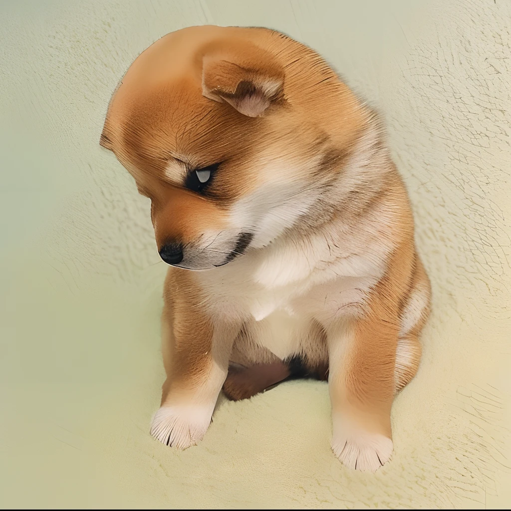 There is a brown puppy sitting on a white surface, Shiba dog, shibu inu, shiba inu dog, o cachorrinho, Cute dog, japanese dog, Anthropomorphic Shiba Inu, small dog, governor, cute animal, awww, kawaii cute dog, shiba inu face, shiba figurine