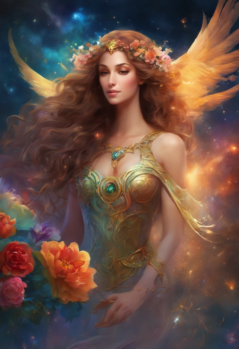mulher negra, elegante, vivid colors, Atmospheric,sereno,((lua cheia brilhante ao lado direito):1.5),Magic, elegante, Borboletas,lua cheia, flores florescendo, em movimento, Dramatic, corpo inteiro, organic composition,Foto bruta Magic