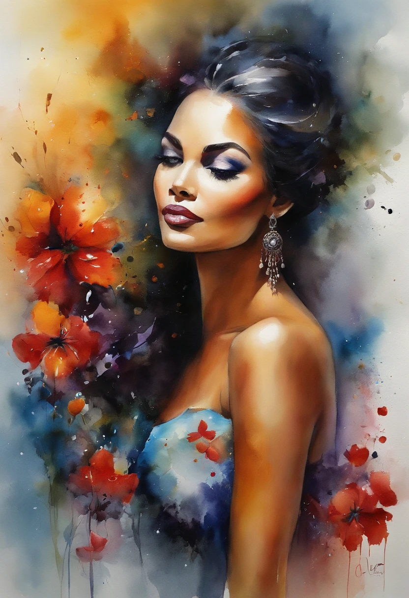 mulher negra, elegante, vivid colors, Atmospheric,sereno,((lua cheia brilhante ao lado direito):1.5),Magic, elegante, Borboletas,lua cheia, flores florescendo, em movimento, Dramatic, corpo inteiro, organic composition,Foto bruta Magic