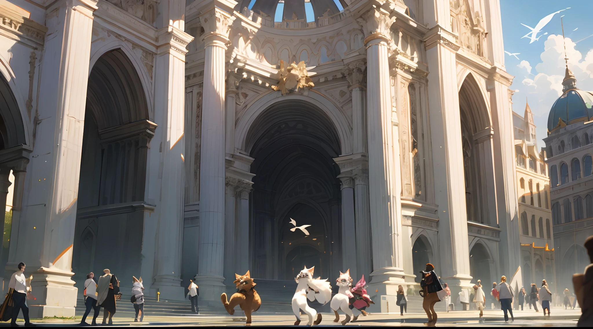 super high resolution, detailed background, World Heritage Site, 6+boys, 6+girls, Happy, joyful, absurdres(Photos of solo travelers)(kemono, furry anthro),