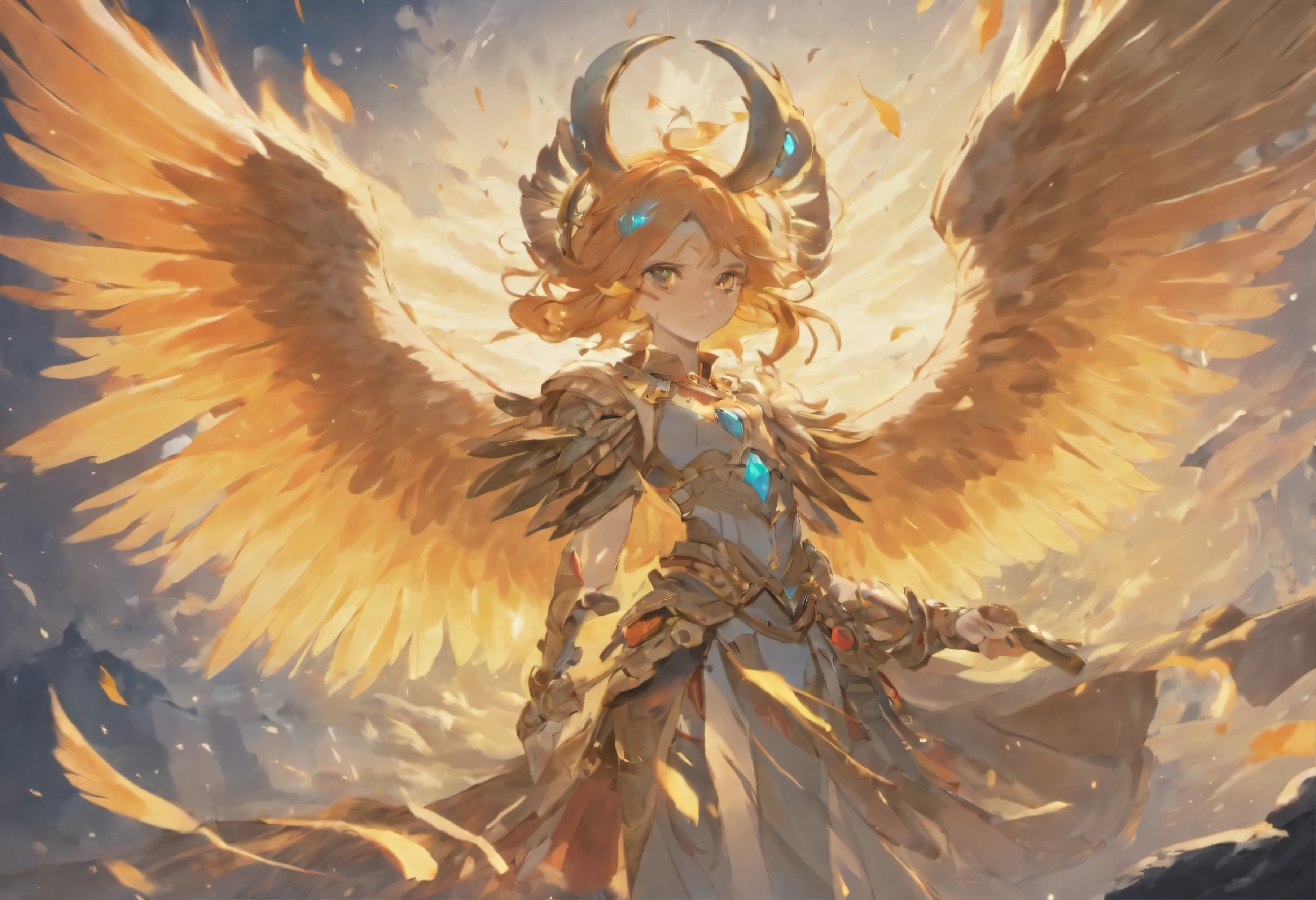 Gryphon, mythological creatures, Majestic, Powerful wings, Lion body, Eagle head, Fierce gaze, Sharp claws, feater, Golden beak, Large size, Flying, Mountains, Cloudy sky, Ancient ruins, Fantasy realm, mythological landscape, Epic, magical, mythological creatures, mythological beasts, Fierce, Mythical monsters