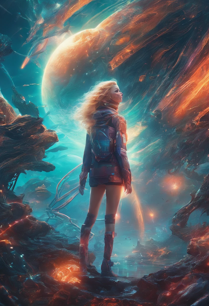modelshoot style, (extremely detailed CG unity 8k wallpaper), Chaotic storm of intricate liquid smoke in the head, stylized beauty full - length abstract portrait, wet-skin, by petros afshar, ross tran, tom whalen, peter mohrbacher, artgerm, shattered glass, ((bubbly underwater scenery)) radiant light octane render highly detailed ((evil aesthetic))