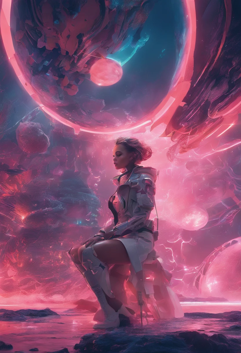 modelshoot style, (extremely detailed CG unity 8k wallpaper), Chaotic storm of intricate liquid smoke in the head, stylized beauty full - length abstract portrait, wet-skin, by petros afshar, ross tran, tom whalen, peter mohrbacher, artgerm, shattered glass, ((bubbly underwater scenery)) radiant light octane render highly detailed ((evil aesthetic))