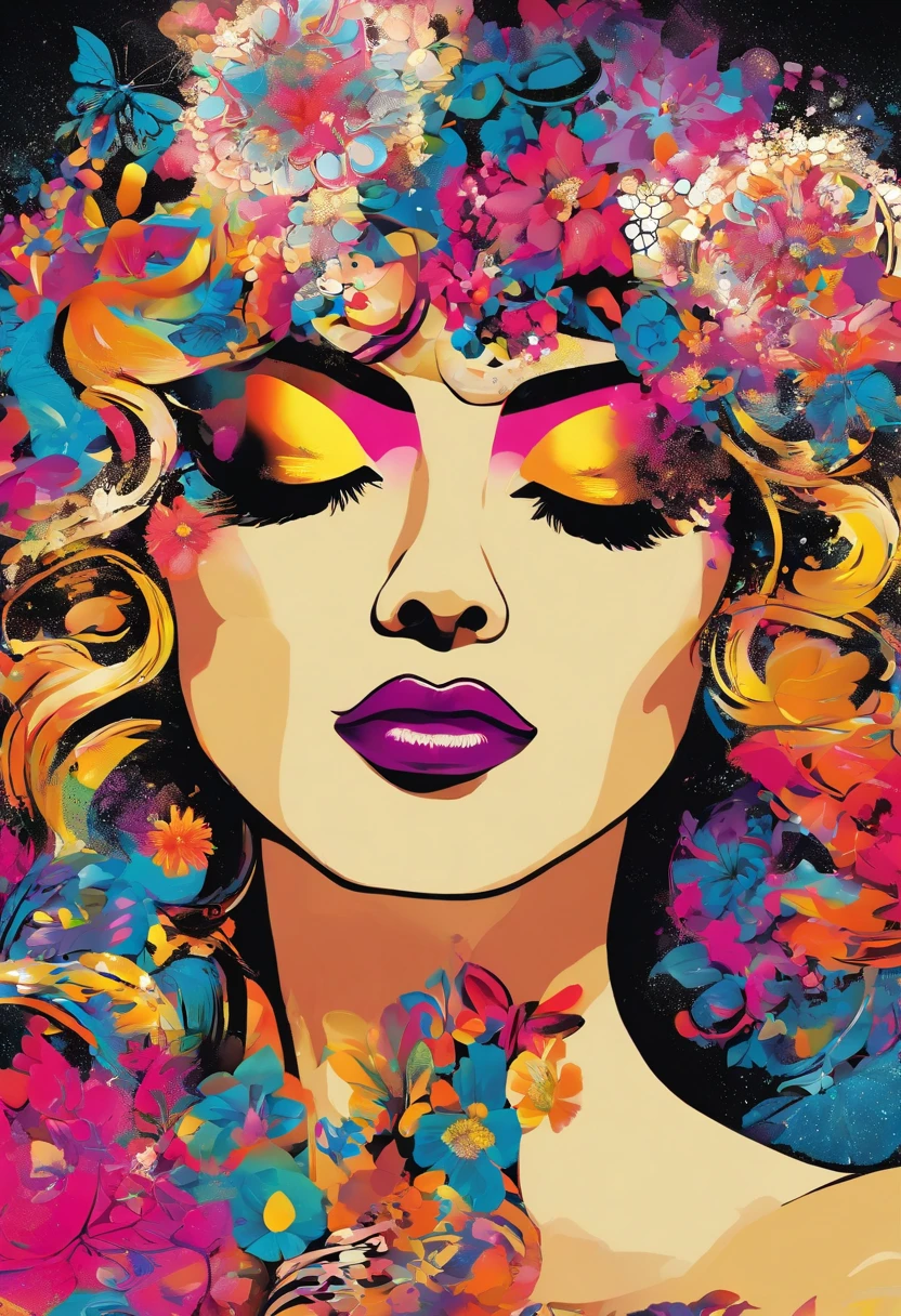 mulher negra, elegante, vivid colors, Atmospheric,sereno,((lua cheia brilhante ao lado direito):1.5),Magic, elegante, Borboletas,lua cheia, flores florescendo, em movimento, Dramatic, corpo inteiro, organic composition,Foto bruta Magic