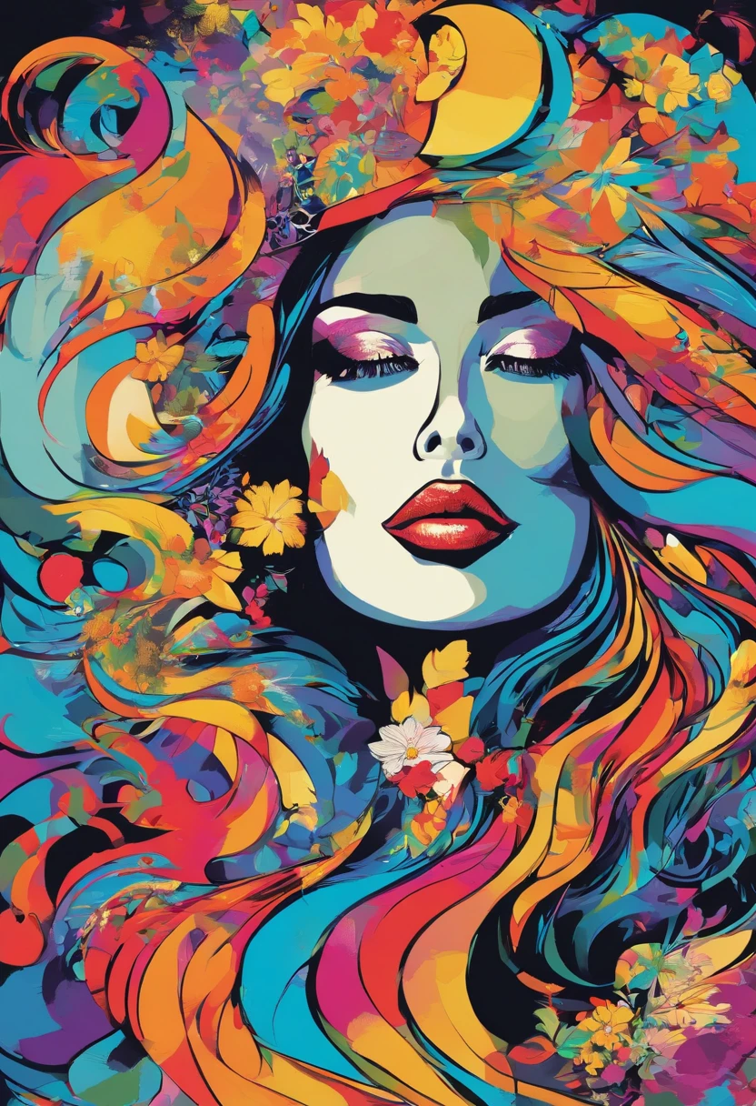 mulher negra, elegante, vivid colors, Atmospheric,sereno,((lua cheia brilhante ao lado direito):1.5),Magic, elegante, Borboletas,lua cheia, flores florescendo, em movimento, Dramatic, corpo inteiro, organic composition,Foto bruta Magic
